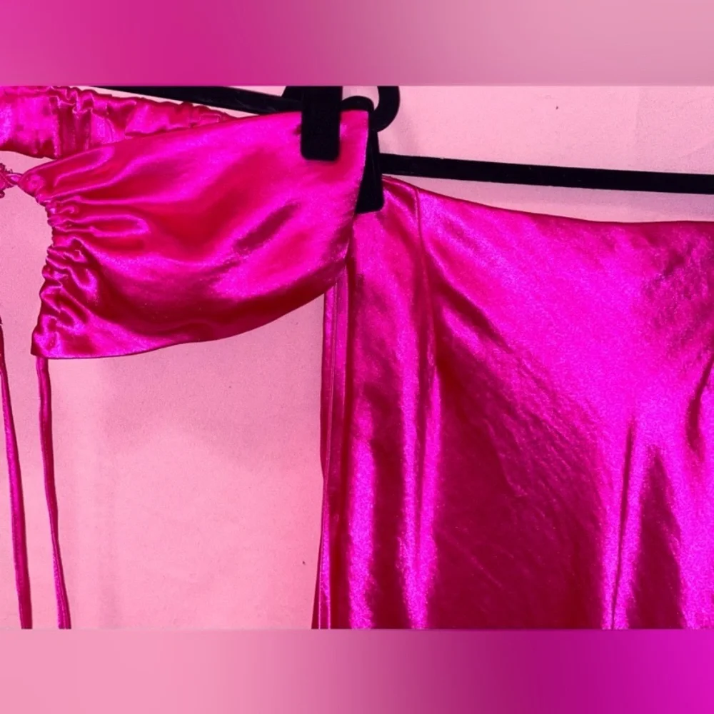 Top Shop Skirt Set Pink Fuchsia Halter Straples Hot Summer Island 6 Small/Medium - Picture 7 of 16